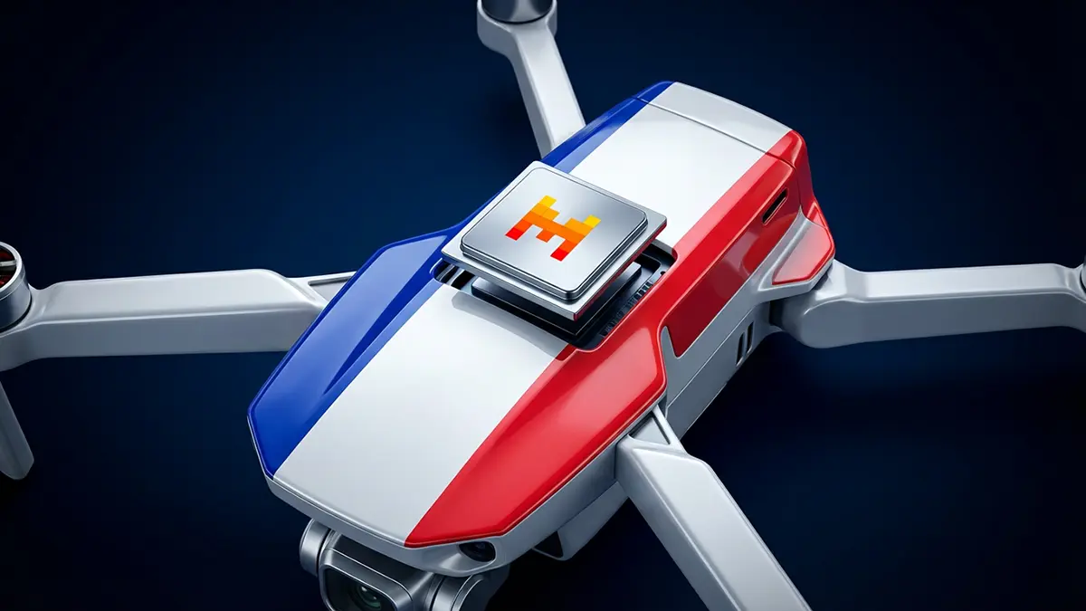 Eine französische Drohne mit Mistral Chip